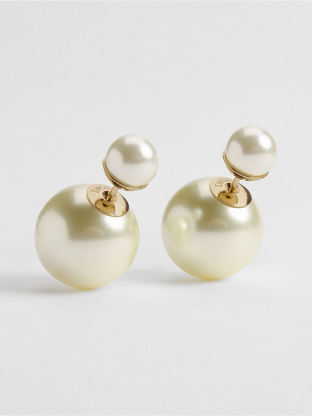 Dior Tribales Earrings Gold-Finish Metal and White Resin Pearls